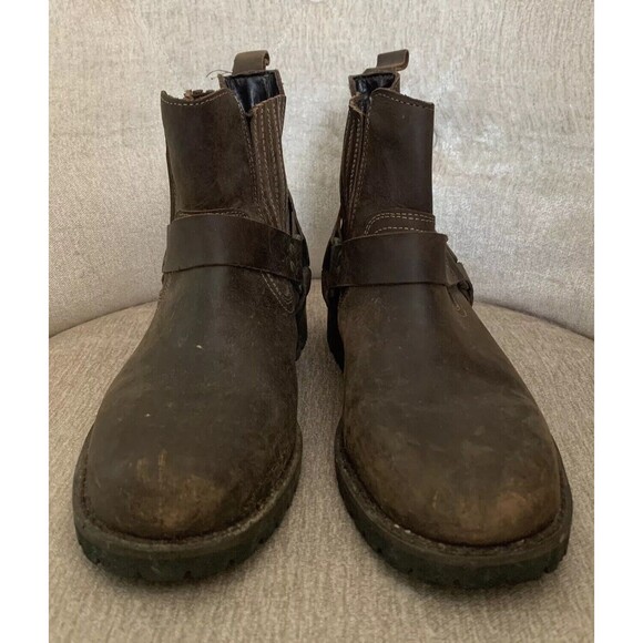 GBX Leather Boots Sz 7.5 Brown Harness Moto Boots Riding Ankle Boots Mens 42452 - Picture 3 of 9